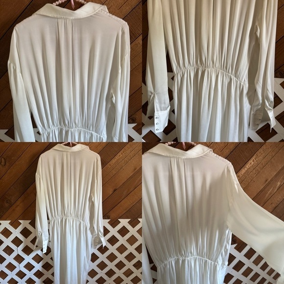 FRAME Revolve Twisted Wrap Shirt dress in Off-White size S - Picture 12 of 16